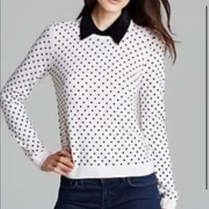 Alice + Olivia laura flocked polka dot sweater